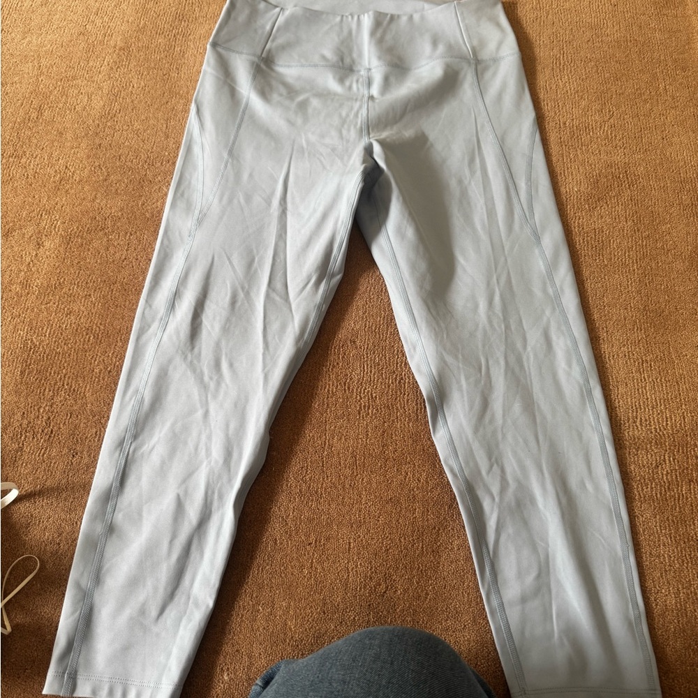 girlfriend collective pale blue high-waist leggings